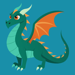 Obraz premium green dragon cartoon