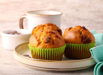 Peanut butter and chocolate chips muffins