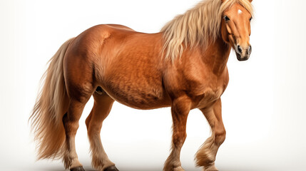 Obraz premium Charming pony horse isolated on white background, perfect for playful and cute-themed designs.