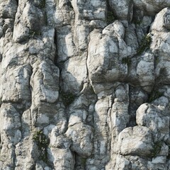 Seamless mountain rock face texture, rugged, detailed surface, tileable for cliffs