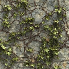 Seamless vinecovered wall texture, flat, dense vines, tileable for overgrown surfaces
