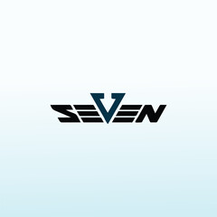 word seven vector logo design