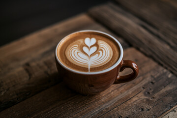 A warm cup of frothy cappuccino