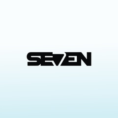 word seven vector logo design