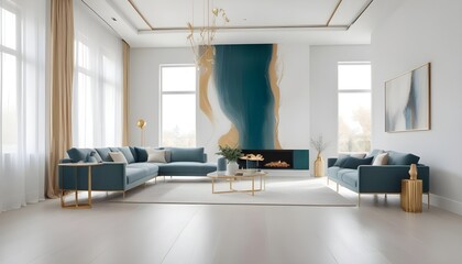 Photo interior modern design room 3d illustration
