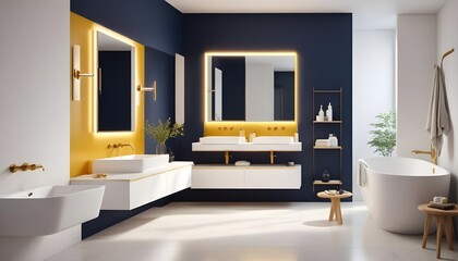 Photo interior modern design room 3d illustration
