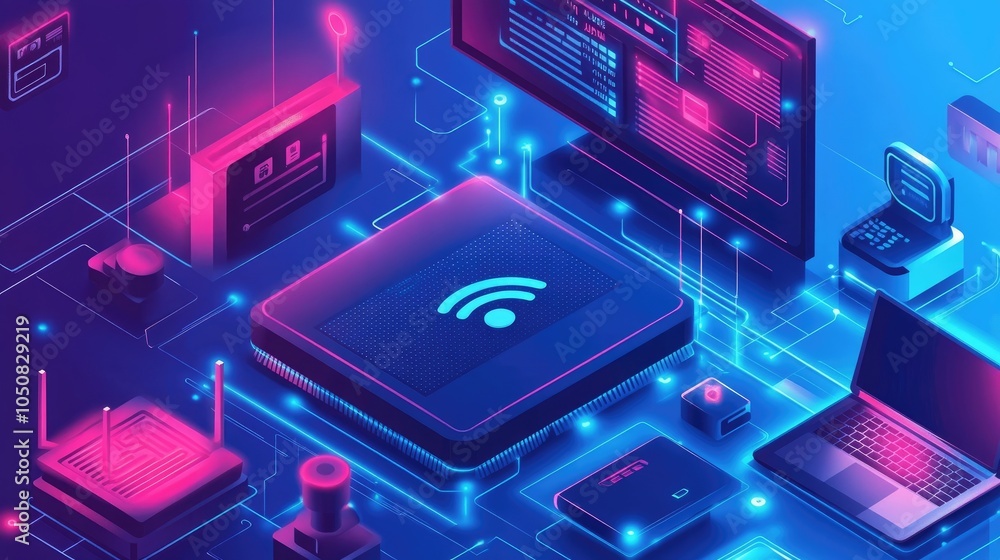 Poster digital network technology and connectivity concepts