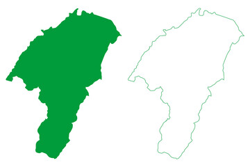 Fototapeta premium Itamari municipality (Bahia state, Municipalities of Brazil, Federative Republic of Brazil) map vector illustration, scribble sketch Itamari map