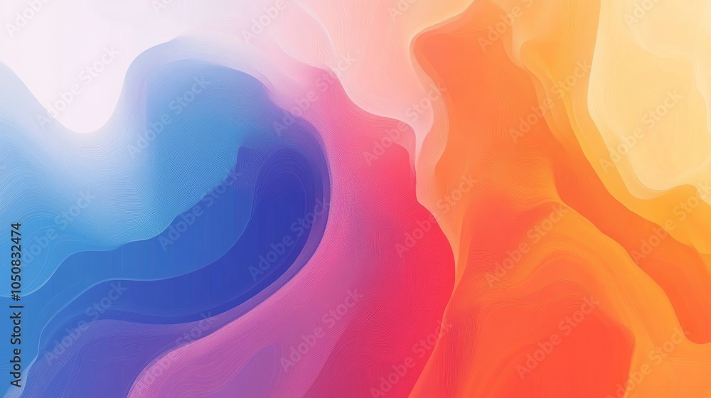 Poster an abstract background featuring smooth gradient transitions between vibrant colors, creating a flow