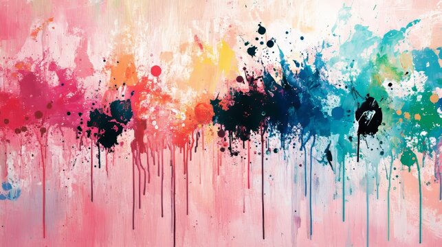 A dynamic color splash artwork with bold, expressive paint strokes creating explosive movement and vibrant energy against a contrasting background.