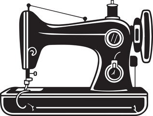 A Sewing machine vector silhouette on a white background, Minimalist Sewing Machine Vector Silhouette: