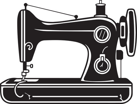 recommend clip art: A Sewing machine vector silhouette on a white background, Minimalist Sewing Machine Vector Silhouette: