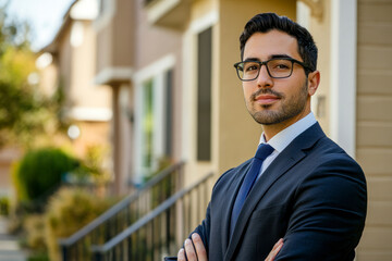 Fototapeta premium Agent Ready To Sell Home. Portrait.