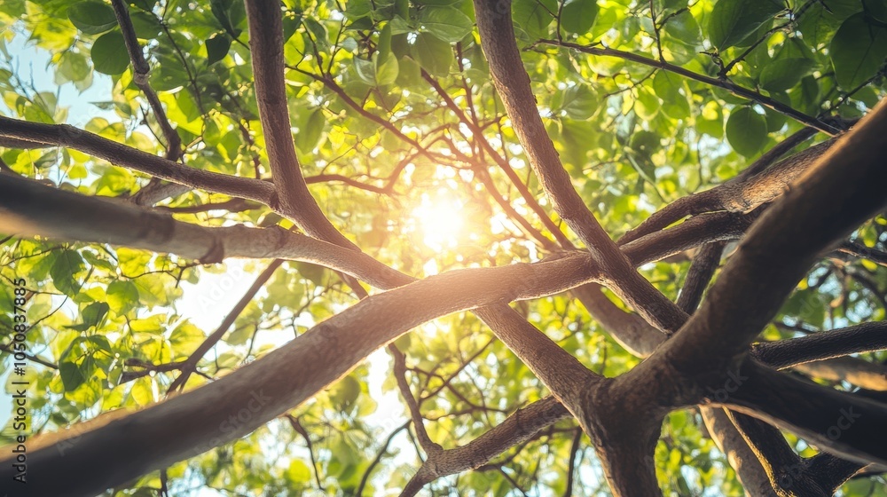 Aufkleber A network of intertwining branches in assorted shades, metaphorizing the strength and resilience found in the interweaving of diverse experiences, photography style