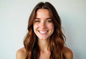 Fototapeta premium Portrait of a young girl with long hair
