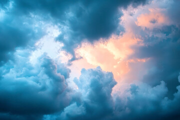 Obraz premium Sunset with rain clouds.