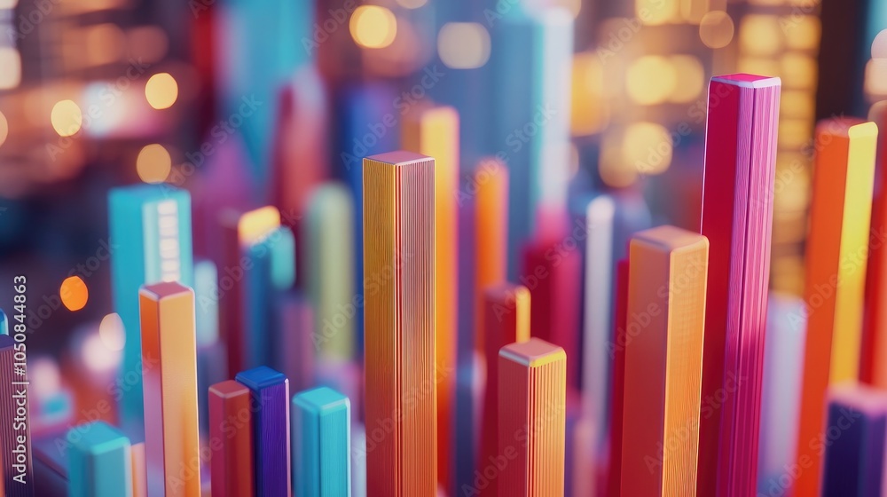 Aufkleber colorful data layers in abstract visualization