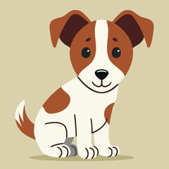 Fototapeta premium Cute jack russell dogs flat illustration isolated. Vector illustration