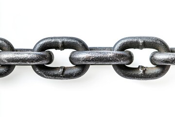 Fototapeta premium Isolated metal chain link background on white
