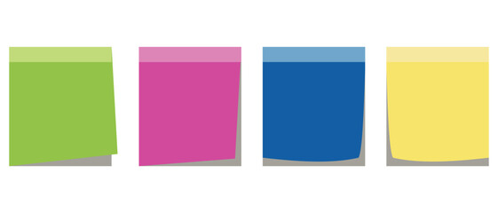 Fototapeta premium sticky notes and Multicolor post it notes with isolated on transparent background. blank Colored sticky, Multicolor post notes collection with curled corners and shadows style. Vector illustration