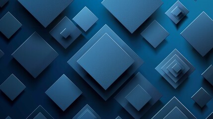 Fototapeta premium Abstract geometric squares on a gradient blue background, vector