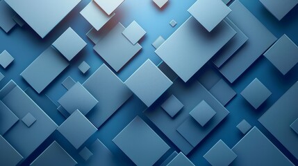 Obraz premium Abstract geometric squares on a gradient blue background, vector