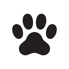 Cat or Dog paw icon. Paw silhouette vector. Paw print vector art illustration on white background. © Shuvo Paul