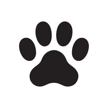 recommend clip art: Cat or Dog paw icon. Paw silhouette vector. Paw print vector art illustration on white background.