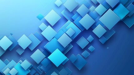 Abstract geometric squares on a gradient blue background, vector