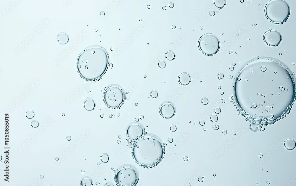 Poster bubbles rising in clear water with soft light creating a tranquil underwater atmosphere in a serene 