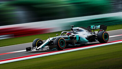 Racing cars on a race track. 3d rendering