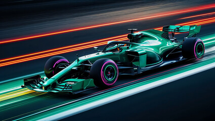 Racing cars on a race track. 3d rendering