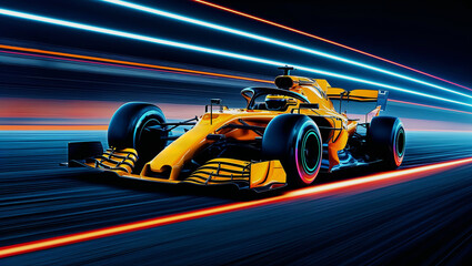 Racing cars on a race track. 3d rendering