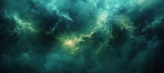 Fototapeta premium Abstract dark green and cyan background with neon light