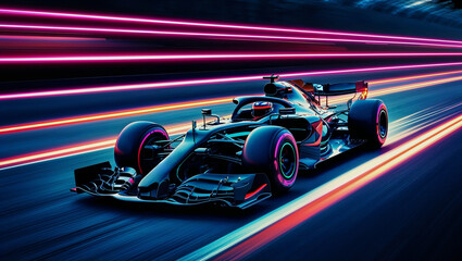 Racing cars on a race track. 3d rendering