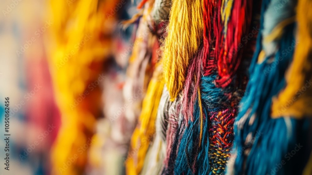 Poster a powerful visual of cultural harmony, featuring a tapestry woven with threads of various colors and