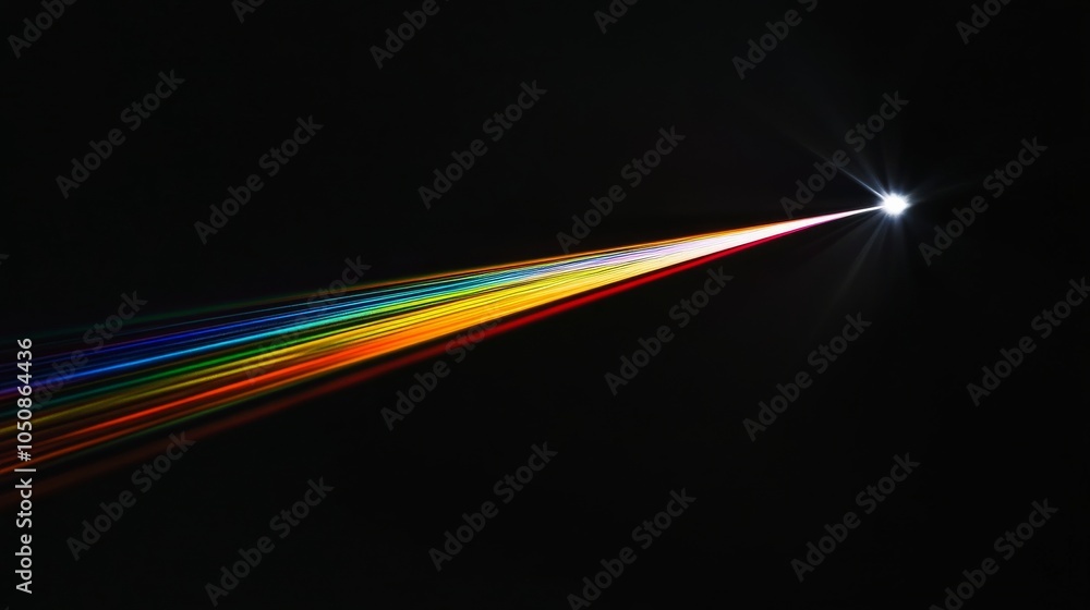 Poster A prism splitting white light into a spectrum of colors against a black background symbolizing diversity, Emphasizing the beauty and variety created by different perspectives, minimalistic style