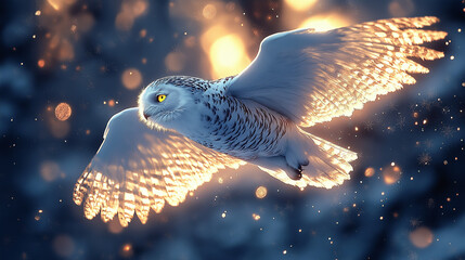  Enchanted Owl Flying through Snowy Forest at Twilight