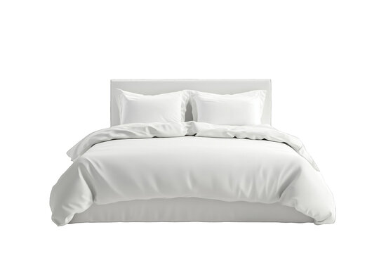 Cozy and inviting white bedding on a modern bed in a softly lit room, creating a serene atmosphere for relaxation and rest