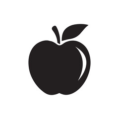 Apple silhouette icon, Apple black vector art illustration 3