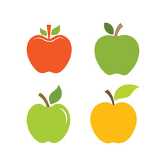 Set of colorful Apple vector icon design on white background