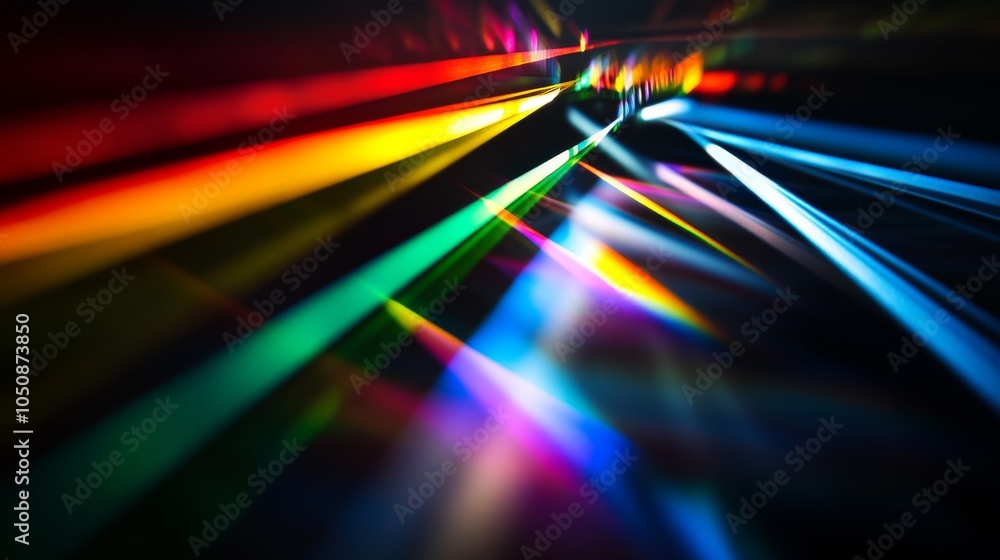 Aufkleber a spectrum of light rays converging into a central point, symbolizing the clarity and unity achieved