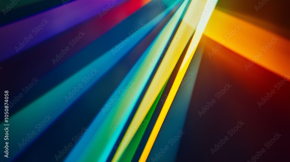 Aufkleber a spectrum of light rays converging into a single beam, metaphorizing the clarity and unity achieved