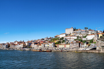 Picturesque, colorful view at old town of Porto in Portugal