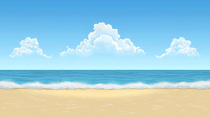 Fototapeta premium Tropical beach with golden sand and blue sky