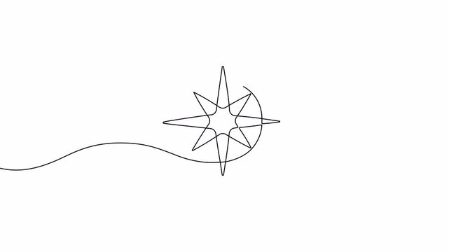 Video. Continuous linear compass pattern. Animation on white background. 4K.