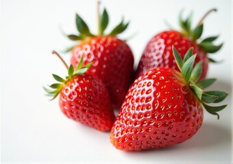Strawberries on a white background. Shallow dof.