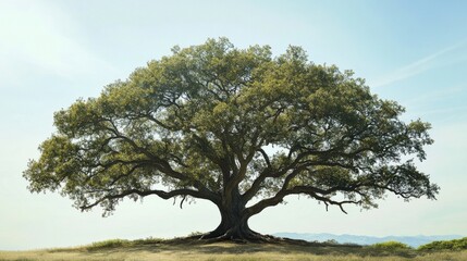 Obraz premium A striking image of a large tree with branches representing various cultural and personal identities, Symbolizing growth and interconnectedness, minimalist style