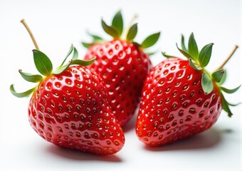 Strawberries on a white background. Shallow dof.