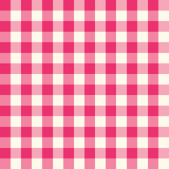 Pink and white Scotland textile seamless pattern. Fabric texture check tartan plaid. Abstract geometric background for cloth, card, fabric. Monochrome graphic repeating design. Modern squared ornament